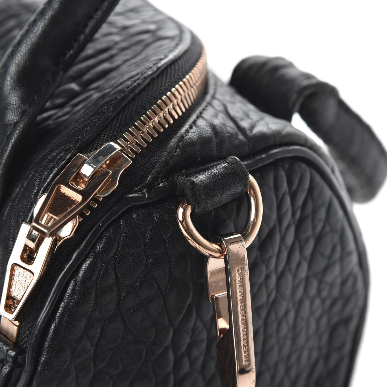 Alexander Wang Pebbled Lambskin Mini Rockie Black Rose Gold Hardware 10 of 10