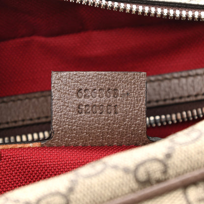 Gucci GG Supreme Monogram Textured Calfskin Square Messenger Bag Beige Ebony New Acero 7 of 11