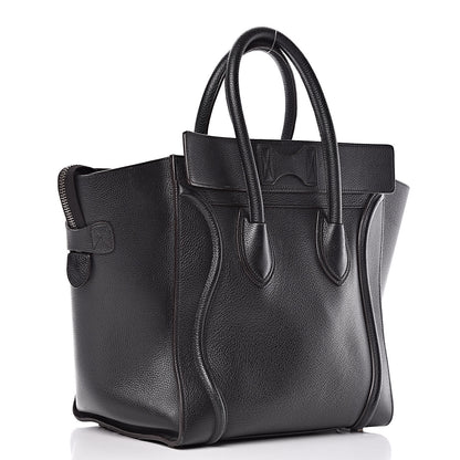 Celine Drummed Calfskin Mini Luggage Black 3 of 20