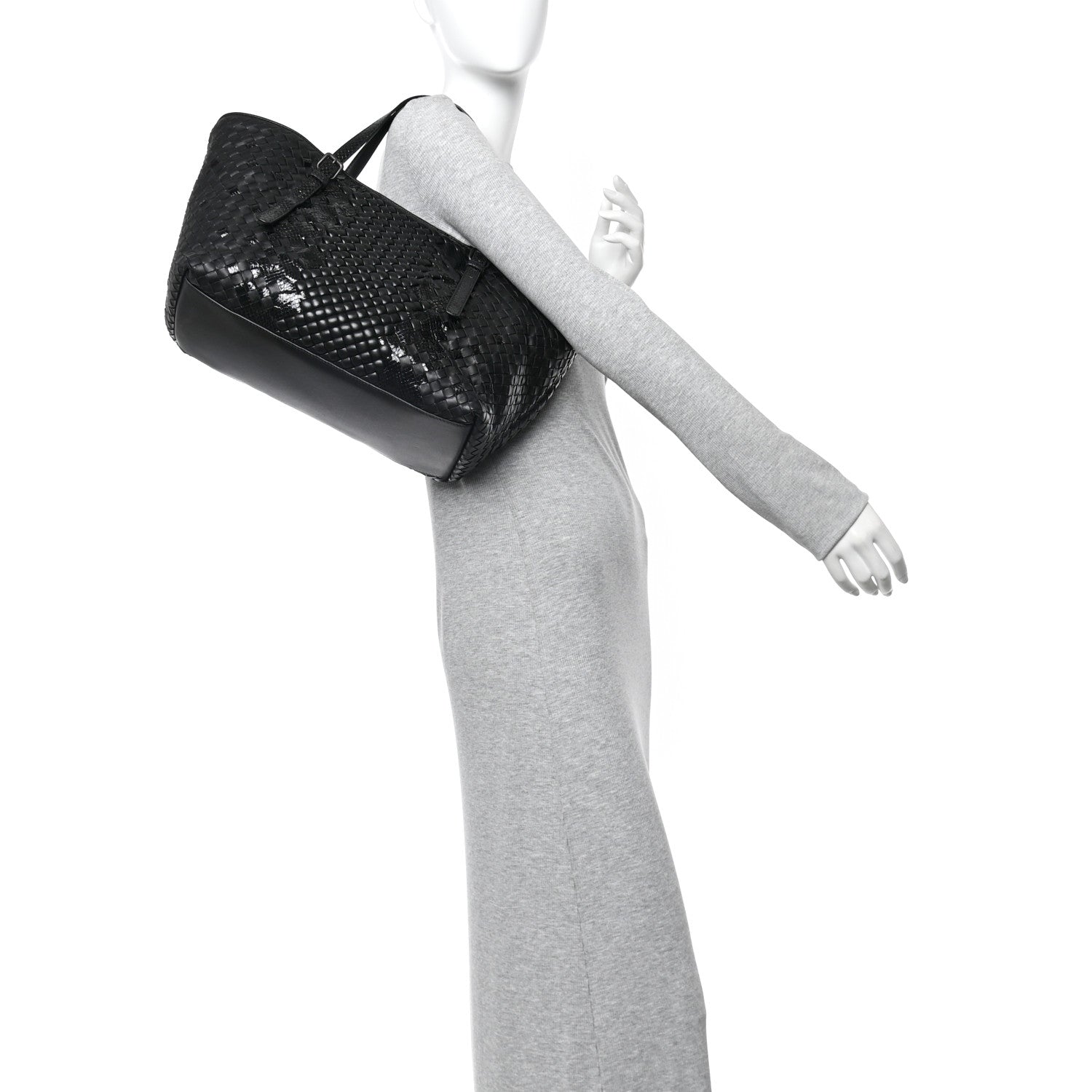 Bottega Veneta Nappa Ayers Intrecciato Medium Seamless Tote Black 2 of 10
