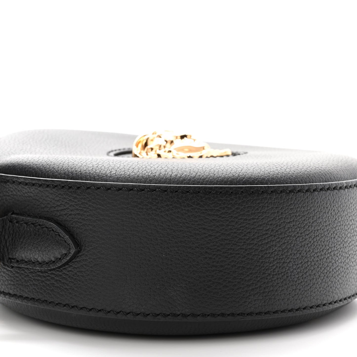 Calfskin La Medusa Round Camera Bag Black