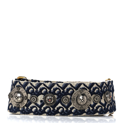 Christian Dior Oblique Studded Shoulder Strap Blue 2 of 6
