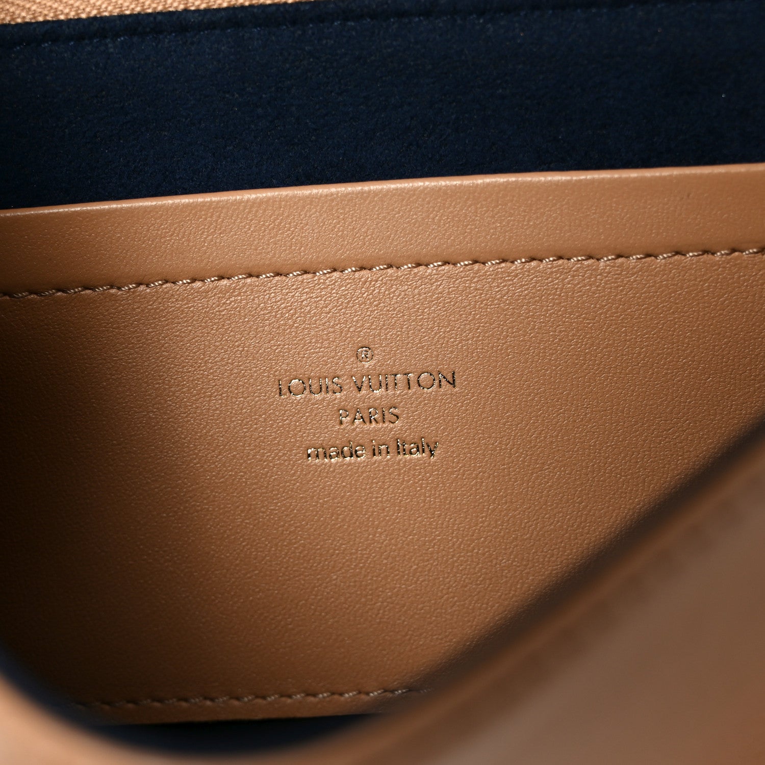 Louis Vuitton Lambskin Embossed Monogram Pochette Coussin Camel 6 of 10