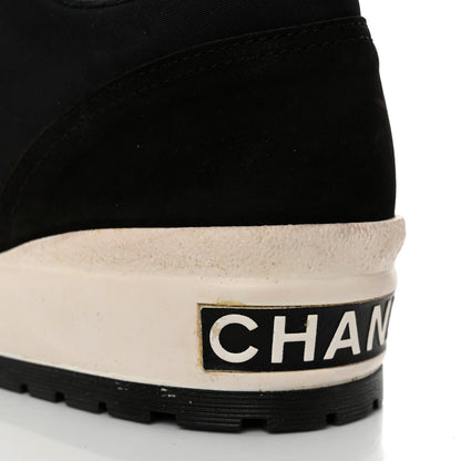 Chanel Nylon Suede CC Sneakers 38 Black 8 of 11