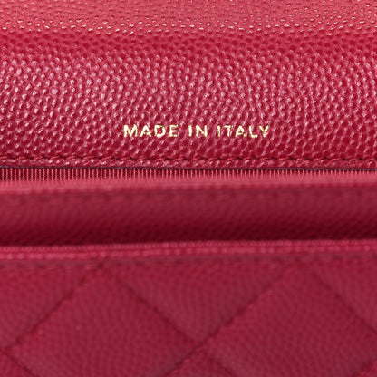Chanel Caviar Quilted Flap Card Holder Wallet Dark Pink 7 of 9