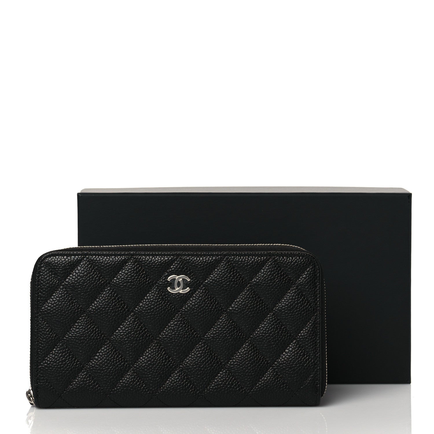 Chanel Caviar Quilted Large Gusset Zip Around Wallet Black 10 of 10