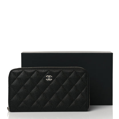 Chanel Caviar Quilted Large Gusset Zip Around Wallet Black 10 of 10