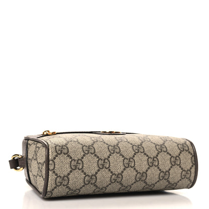 Gucci Denim Monogram Textured Dollar Calfskin Super Mini Ophidia Shoulder Bag Beige Ebony New Acero 4 of 10