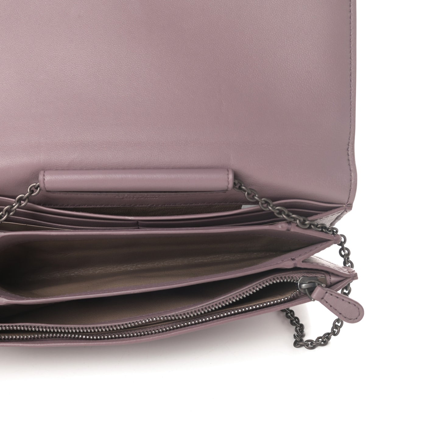 Nappa Intrecciato Continental Wallet on Chain Violet