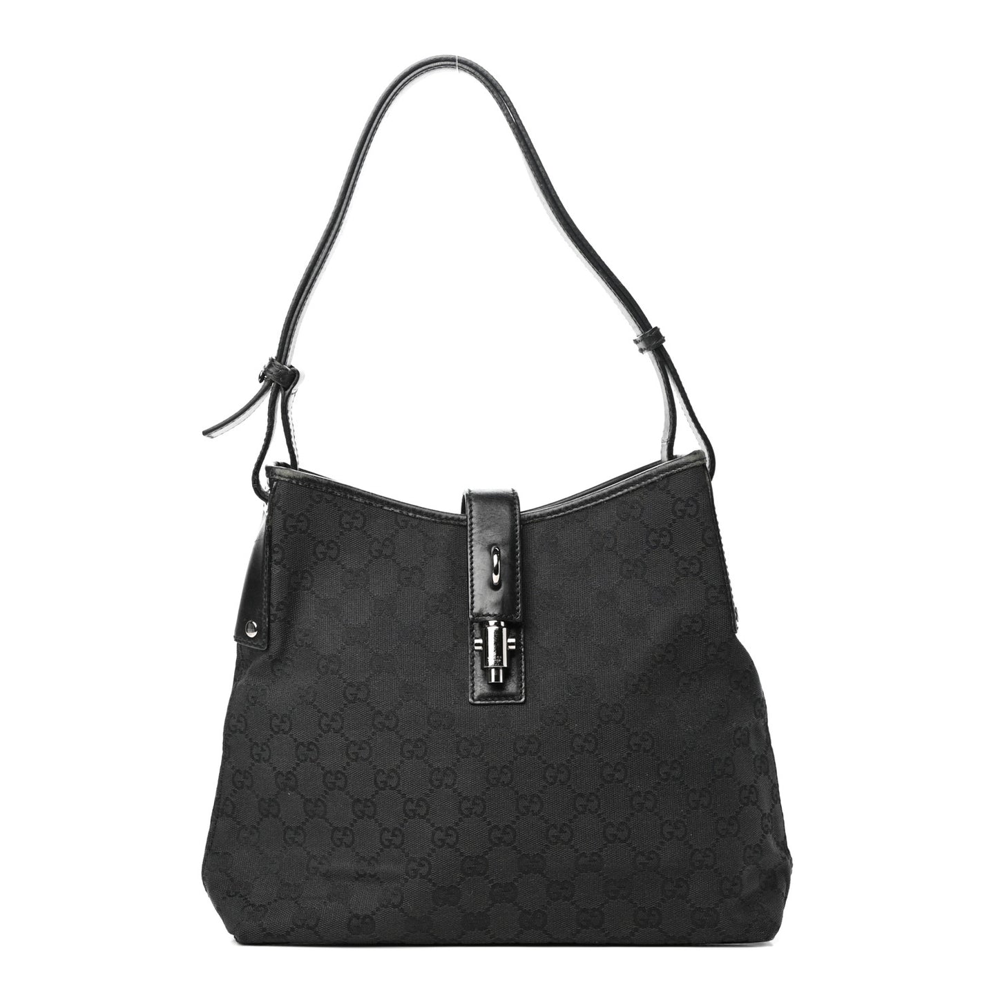 Monogram Piston Shoulder Bag Black