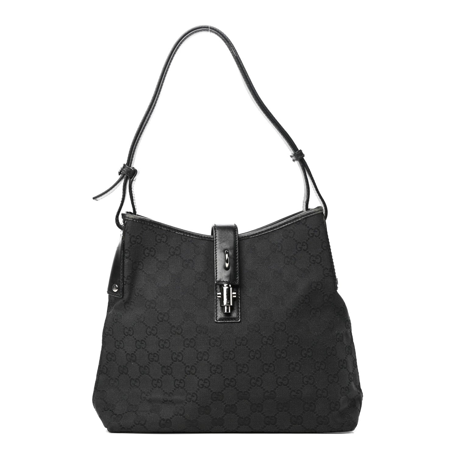 Gucci Monogram Piston Shoulder Bag Black 1 of 11