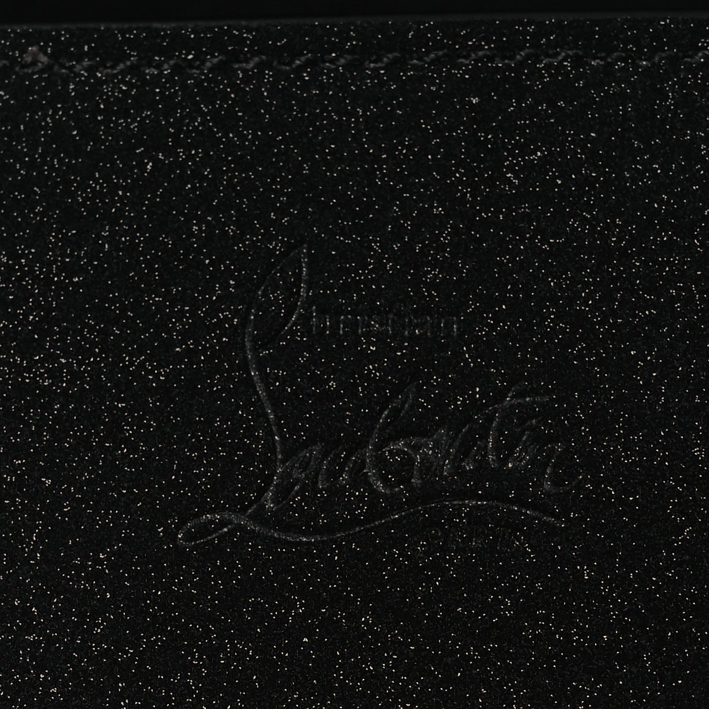 Suede Glitter Calfskin Embellished Paloma Clutch Black