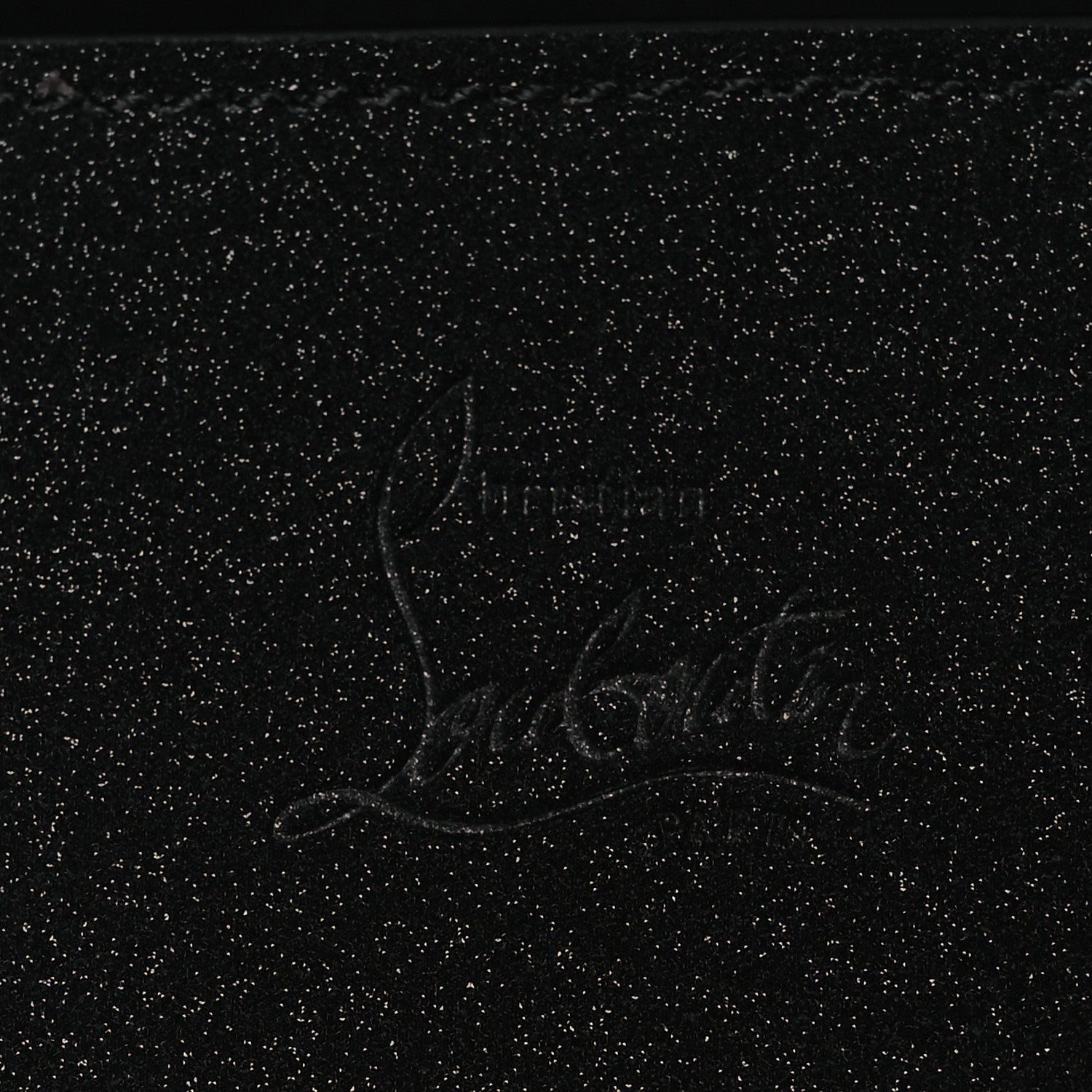 Christian Louboutin Suede Glitter Calfskin Embellished Paloma Clutch Black 6 of 15