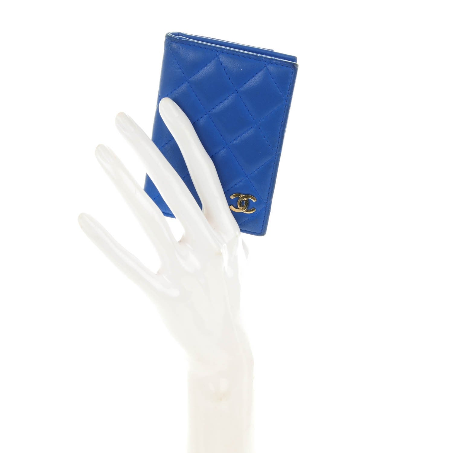 Chanel Lambskin Quilted Card Holder Wallet Blue 2 of 7