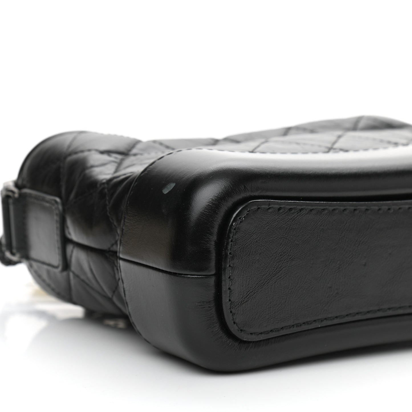 Aged Calfskin Quilted Small Gabrielle Hobo So Black