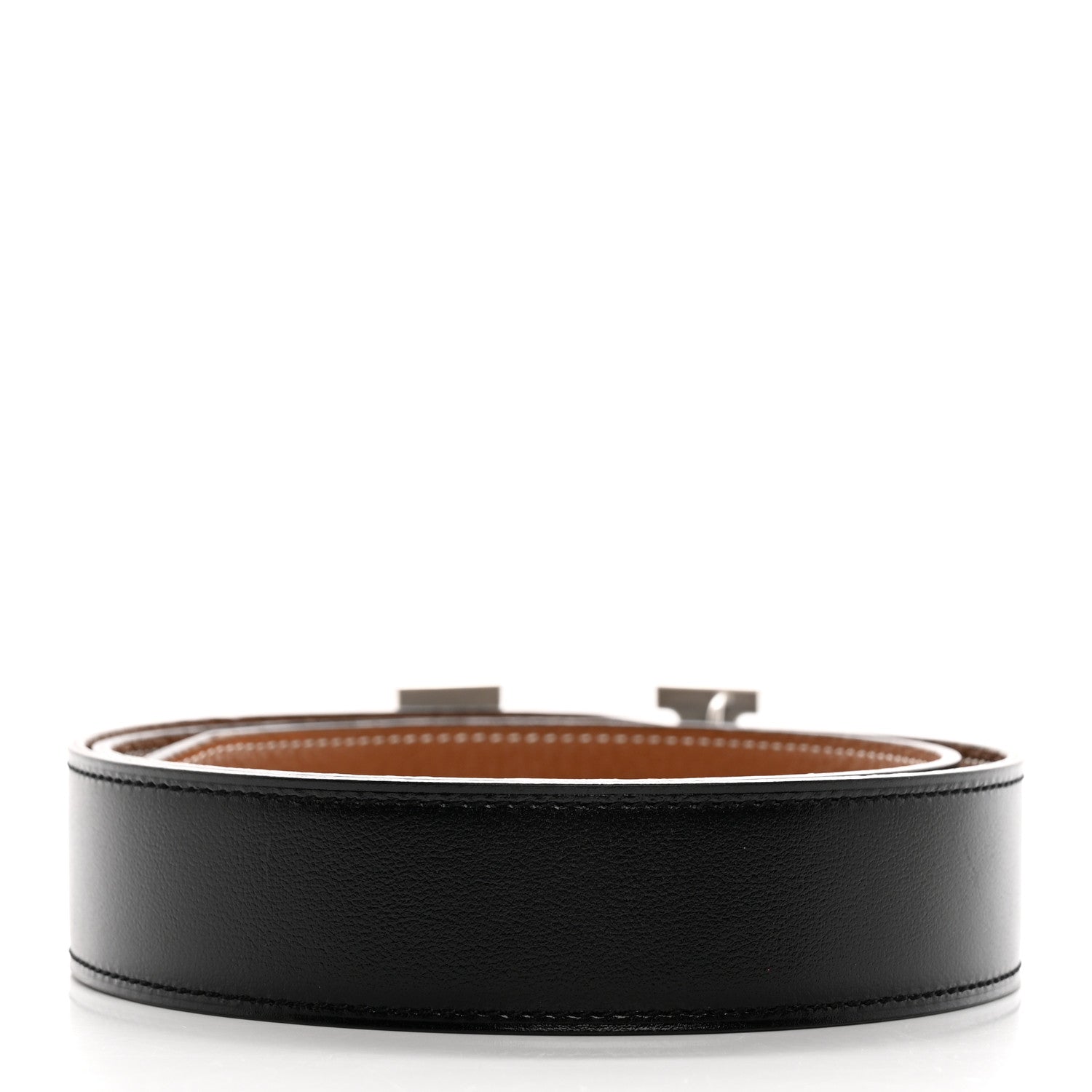 Hermes Box Togo Strie 32mm H Belt 80 32 Black Gold 2 of 10