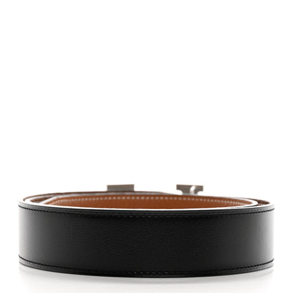 Hermes Box Togo Strie 32mm H Belt 80 32 Black Gold 2 of 10