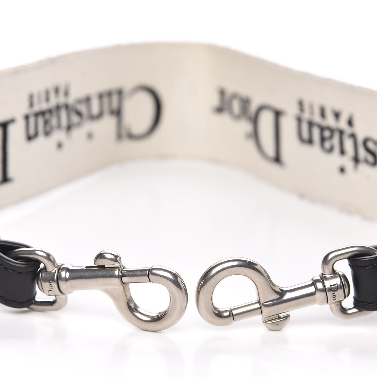 Canvas Embroidered Shoulder Strap Black White