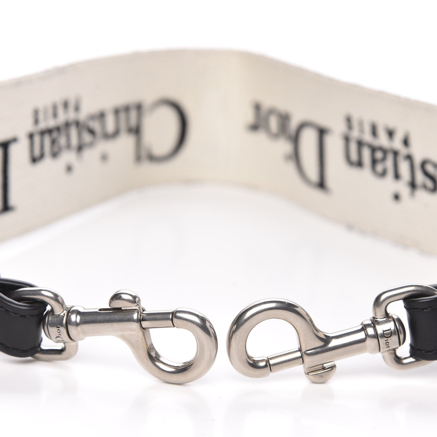 Christian Dior Canvas Embroidered Shoulder Strap Black White 3 of 5