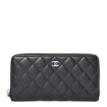 Chanel Caviar Quilted Large Gusset Zip Around Wallet Black 1 of 9