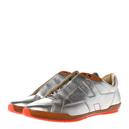 Hermes Metallic Nappa Womens Sneakers 38.5 Gris Argente 3 of 10