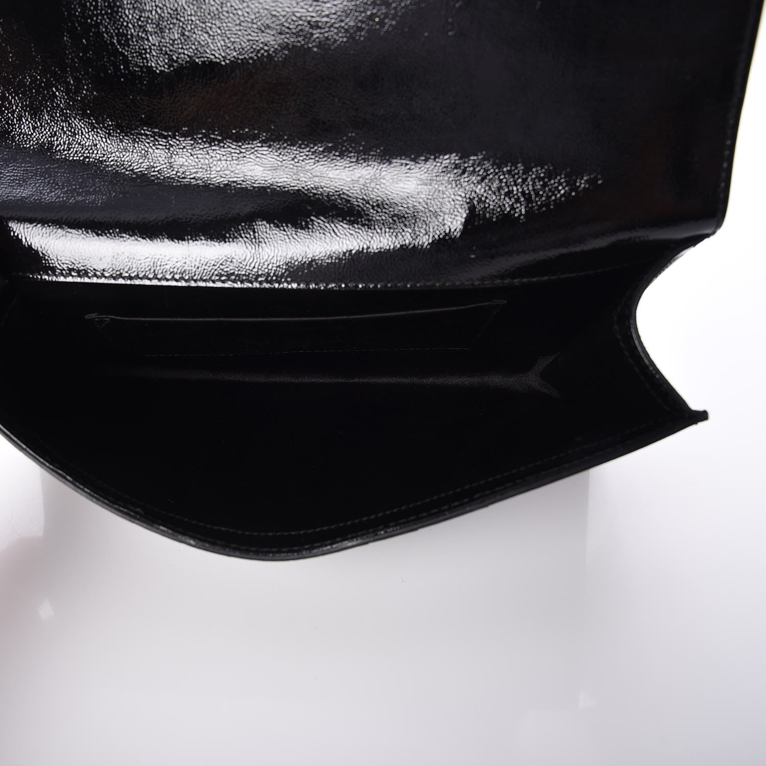 Saint Laurent Textured Patent Monogram Large Belle De Jour Clutch Black 5 of 7