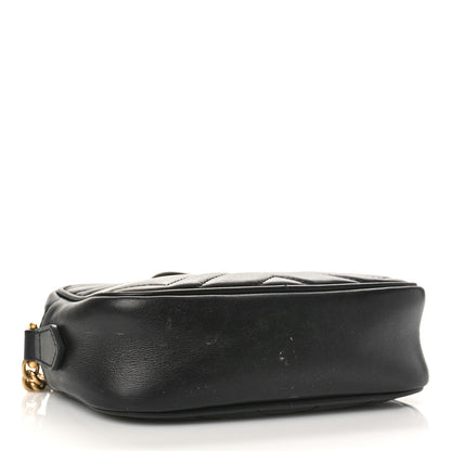 Gucci Calfskin Matelasse Mini GG Marmont Chain Shoulder Bag Black 4 of 10