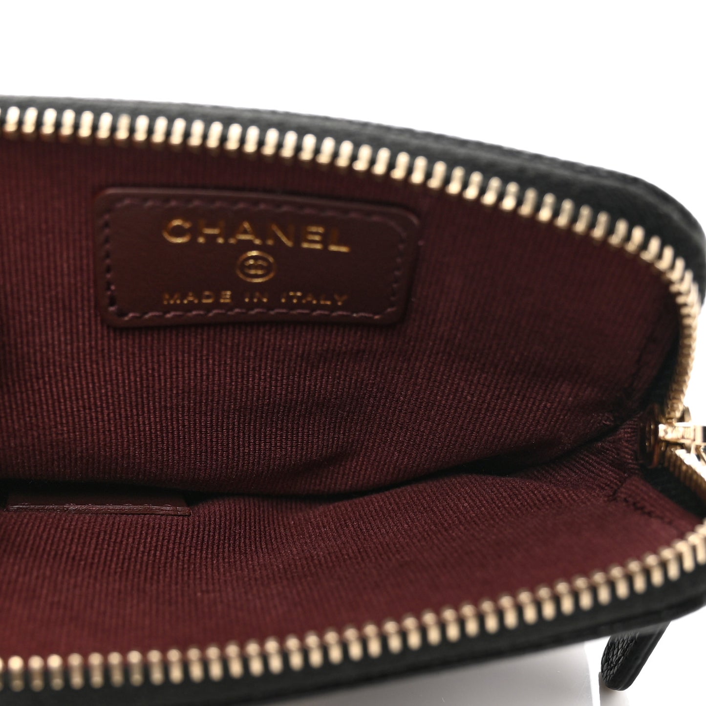 Caviar Quilted Zip Card Holder Wallet Black