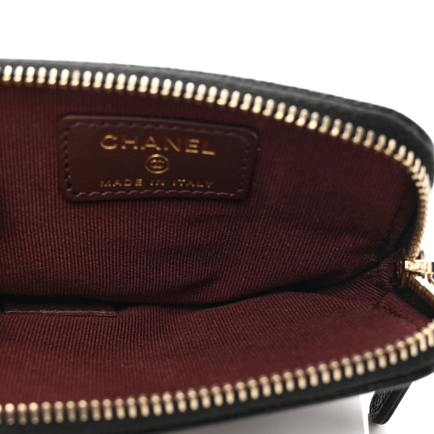 Chanel Caviar Quilted Zip Card Holder Wallet Black 5 of 8