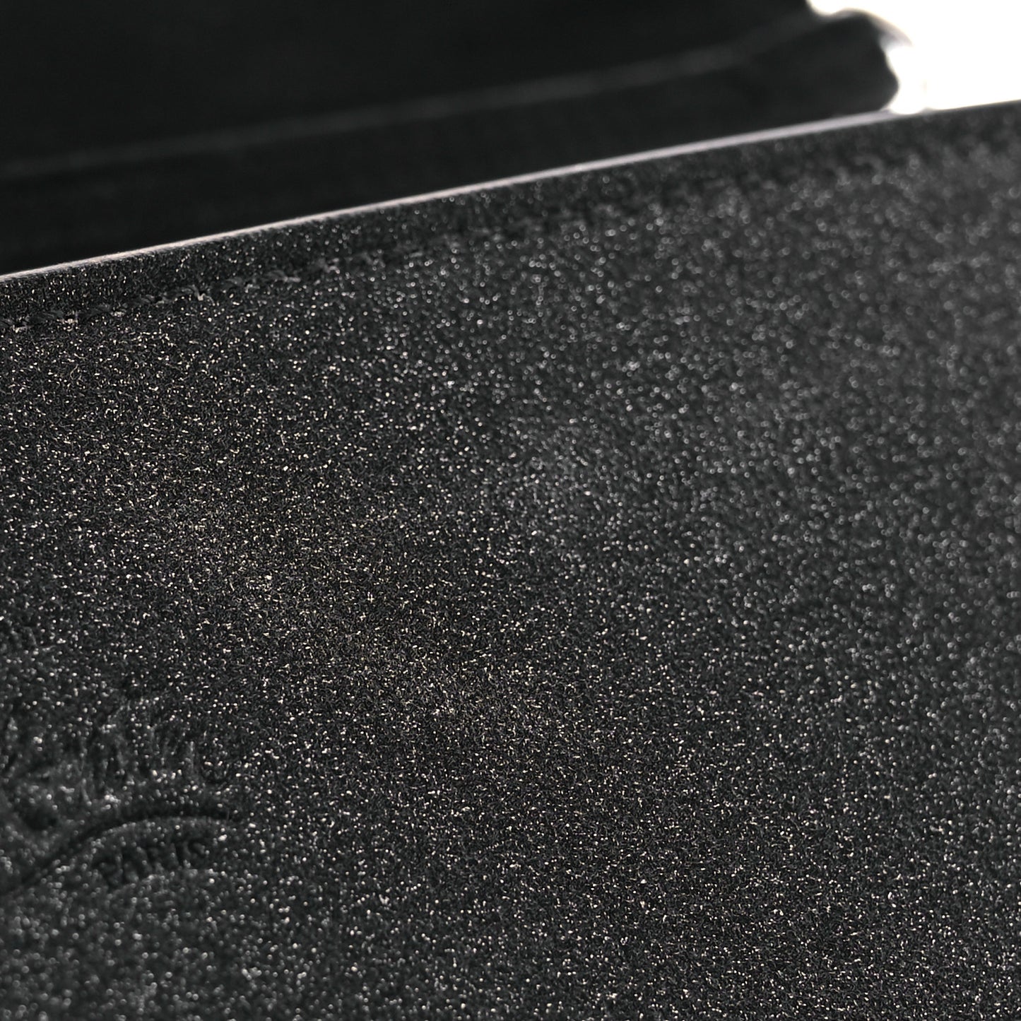 Suede Glitter Calfskin Embellished Paloma Clutch Black