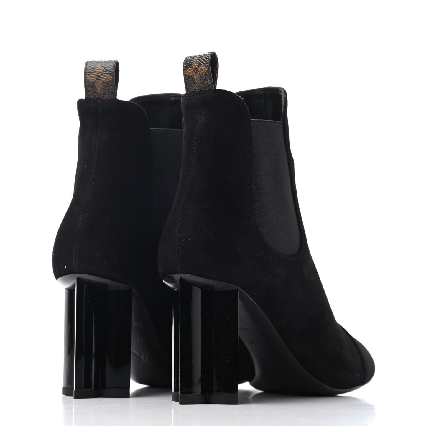 Suede Monogram Uniformes Cap Toe Chelsea 80mm Ankle Boots 36.5 Black