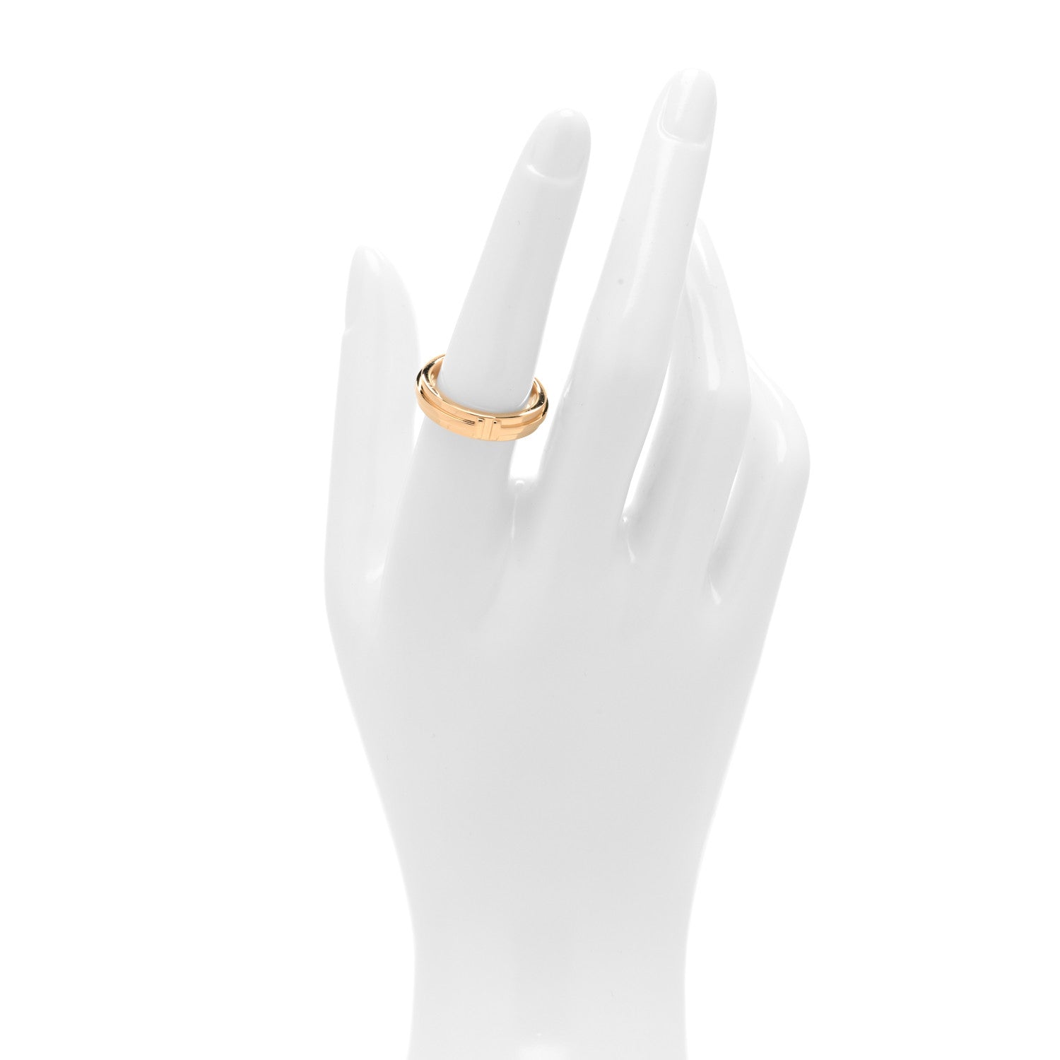 Tiffany 18K Rose Gold T Two Narrow Ring 54 7 2 of 4