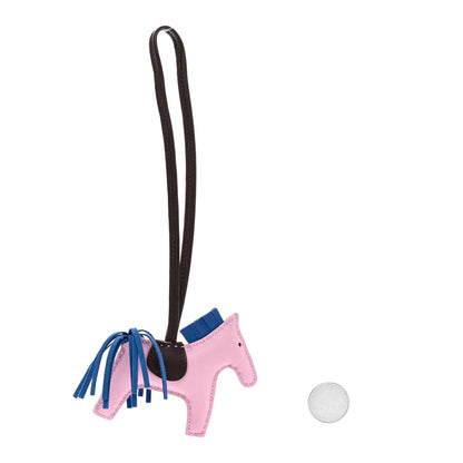 Hermes Milo Lambskin Grigri Rodeo Horse Bag Charm PM Mauve Sylvestre Bleu France Rouge Sellier 2 of 5
