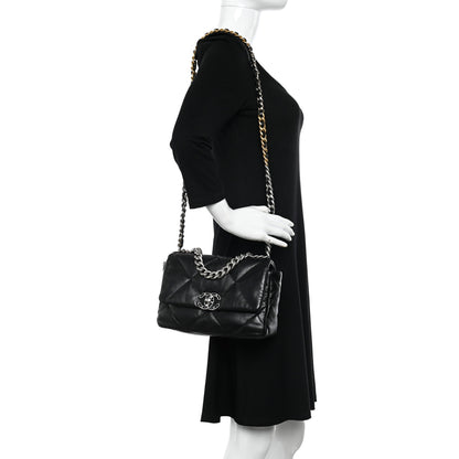Chanel Lambskin Quilted Medium Chanel 19 Flap Black 2 of 10