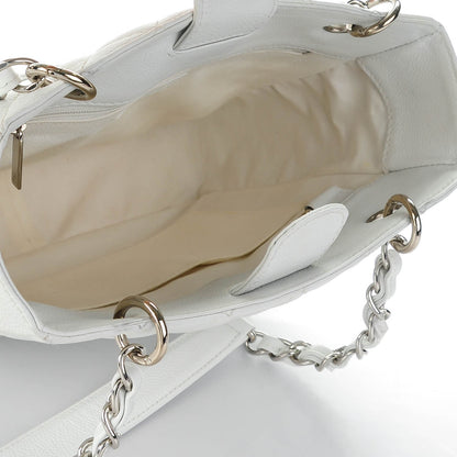 Chanel Caviar Quilted Petit Shopping Tote PST White 5 of 7