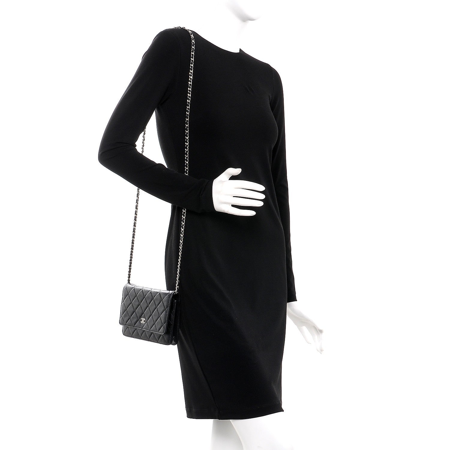 Chanel Caviar Quilted Wallet On Chain WOC Black 2 of 9