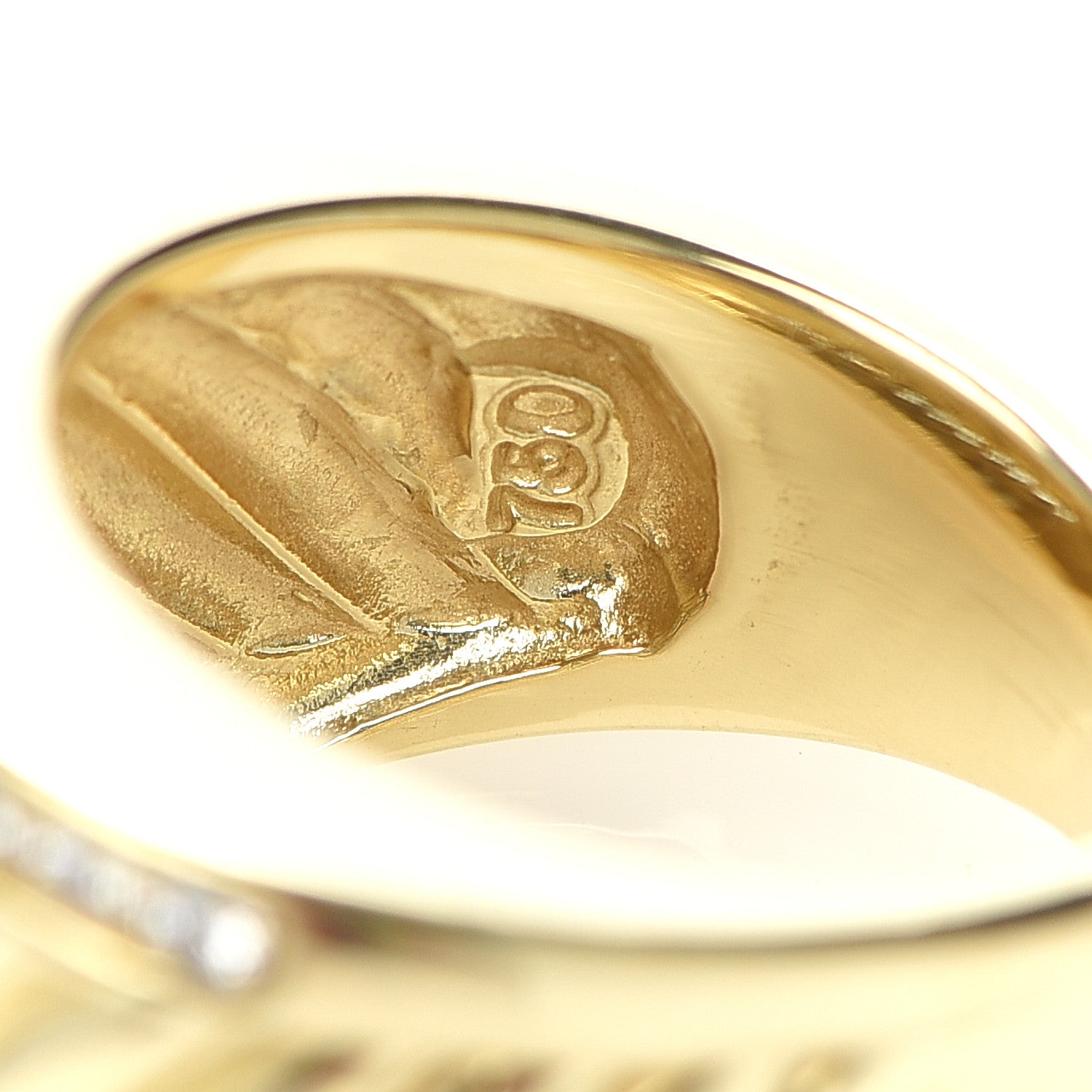 David Yurman 18K Yellow Gold Diamond Cable Cigar Band Ring 52 6 6 of 8