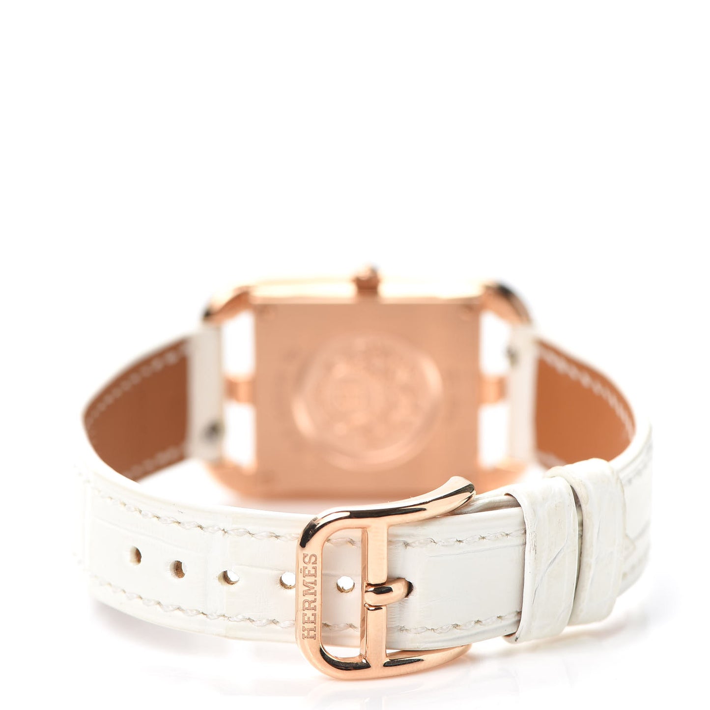 18K Rose Gold Alligator Diamond Mother of Pearl 23mm Cape Cod Quartz Watch Blanc