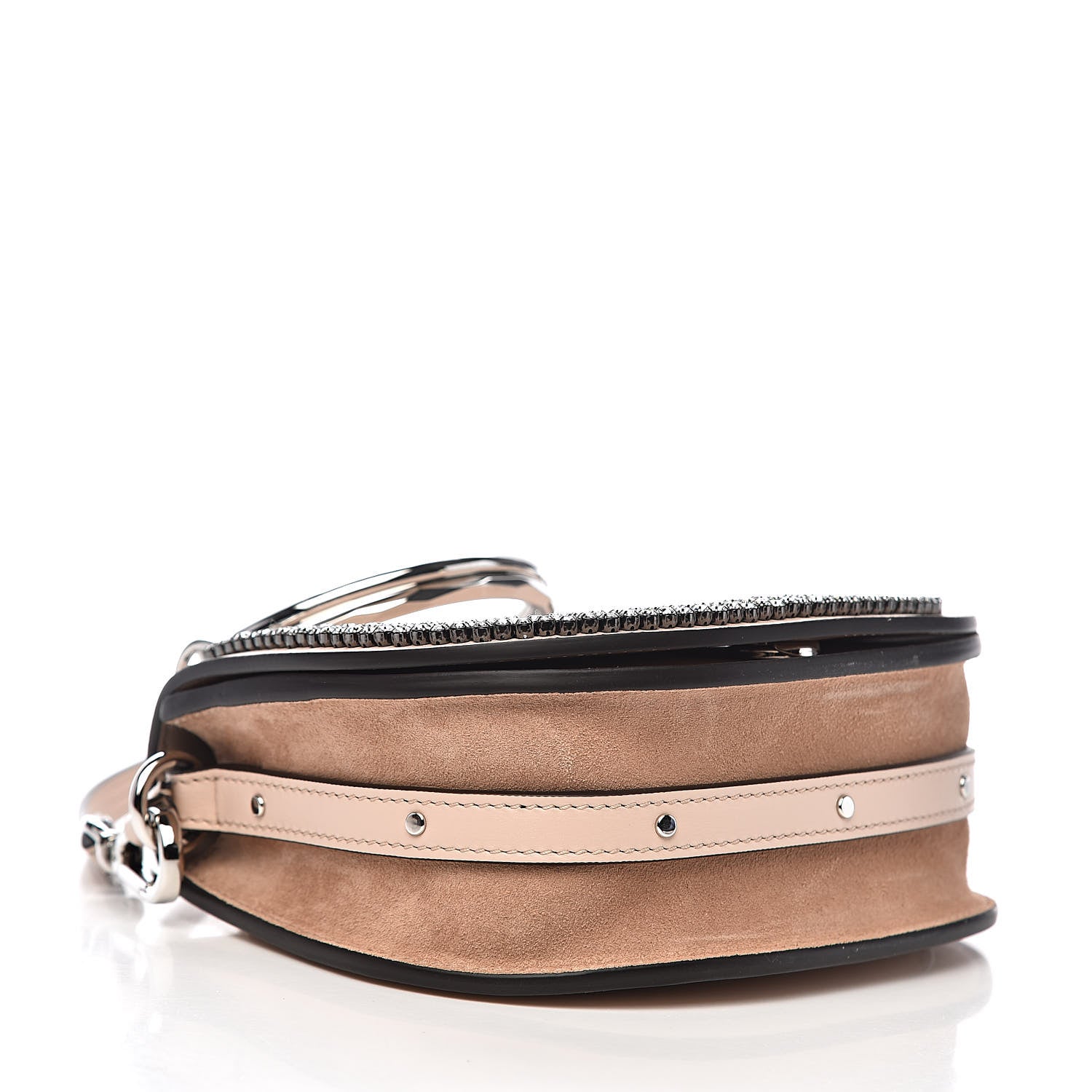 Chloe Calfskin Crystal Embellished Small Nile Bracelet Bag Cement Pink 4 of 9