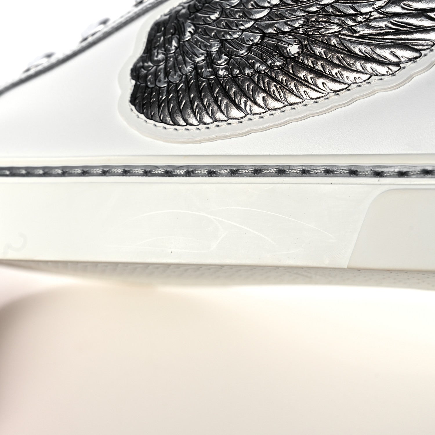 Hermes Calfskin Epsom Womens Velvet Sneakers 37 White Silver 10 of 11