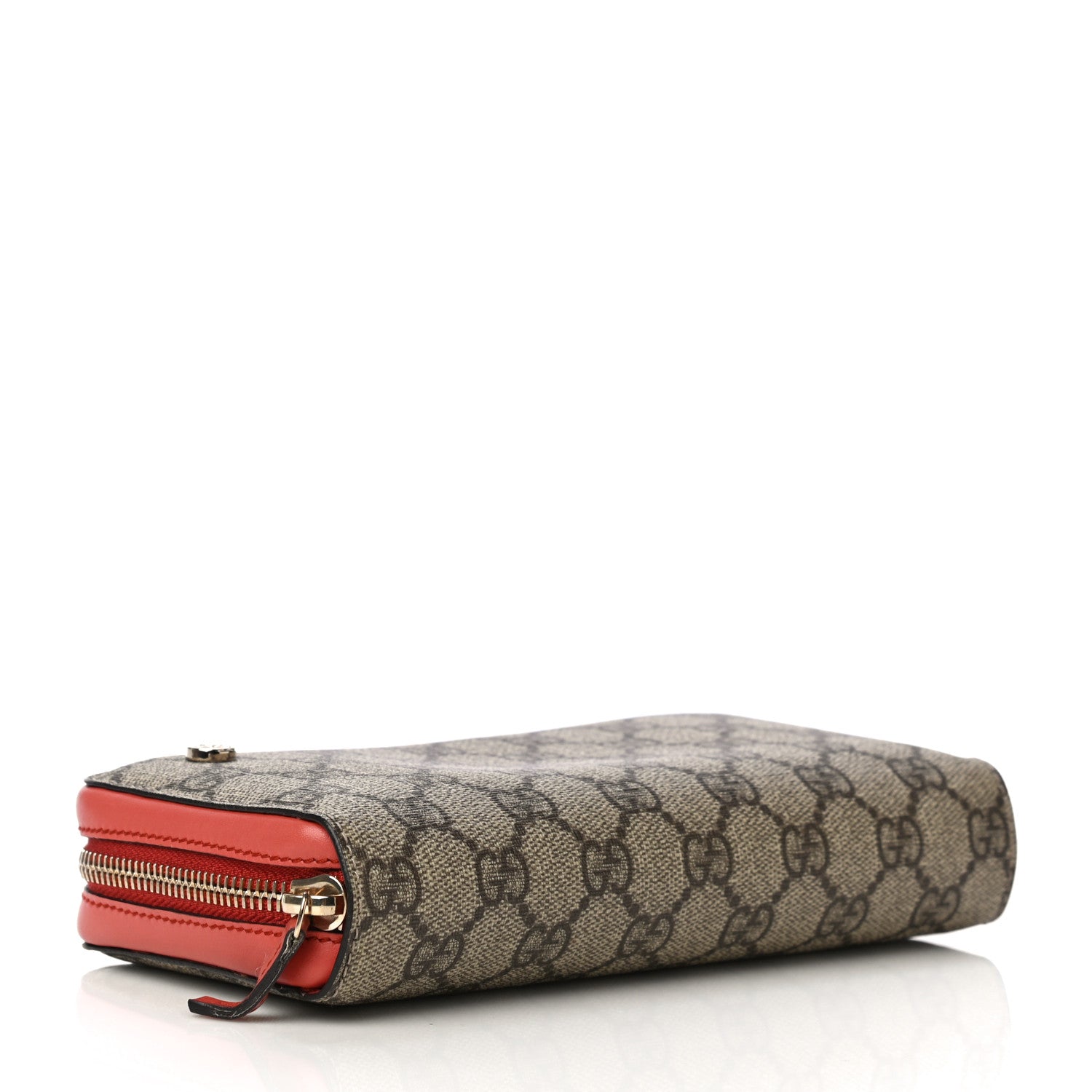 Gucci GG Supreme Monogram Zip Around Wallet Coral 3 of 10