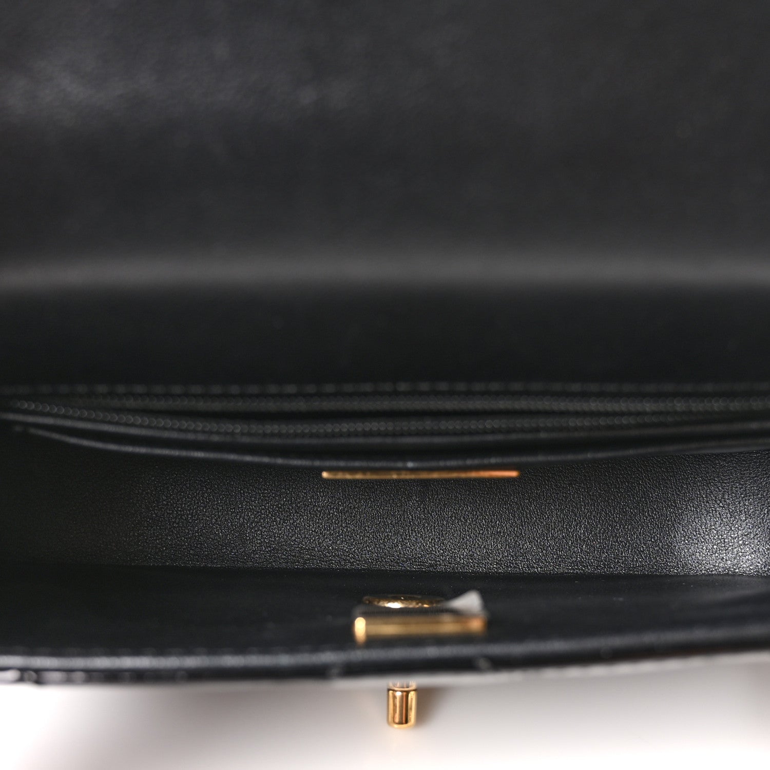 Chanel Metallic Mirror Calfskin Mini Top Handle Clutch With Chain  Black 8 of 19