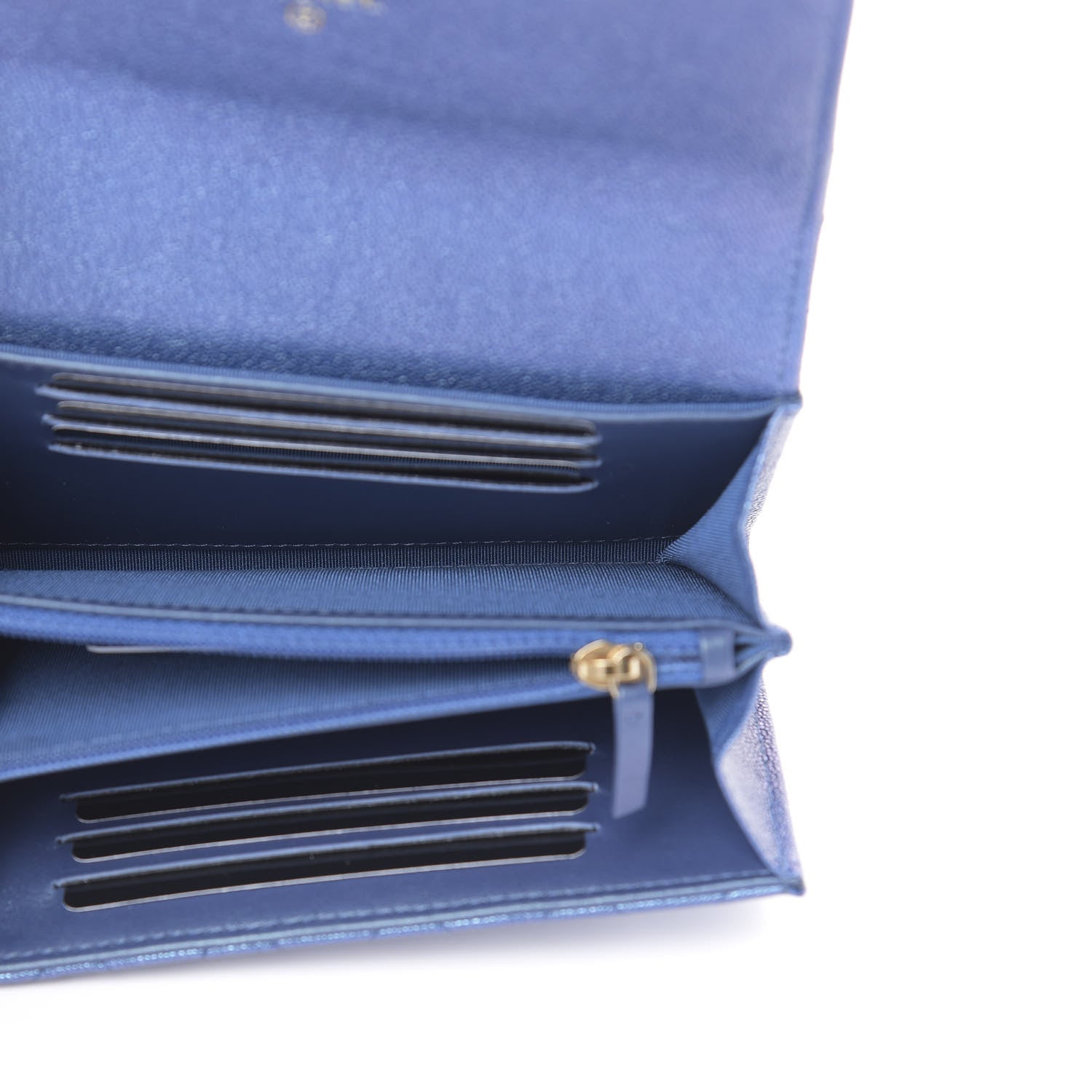 Chanel Iridescent Caviar Quilted Medium Flap Wallet Blue 5 of 9