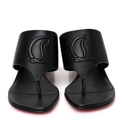 Christian Louboutin Calfskin CL Tongamule 55 Mule 39 Black 2 of 7