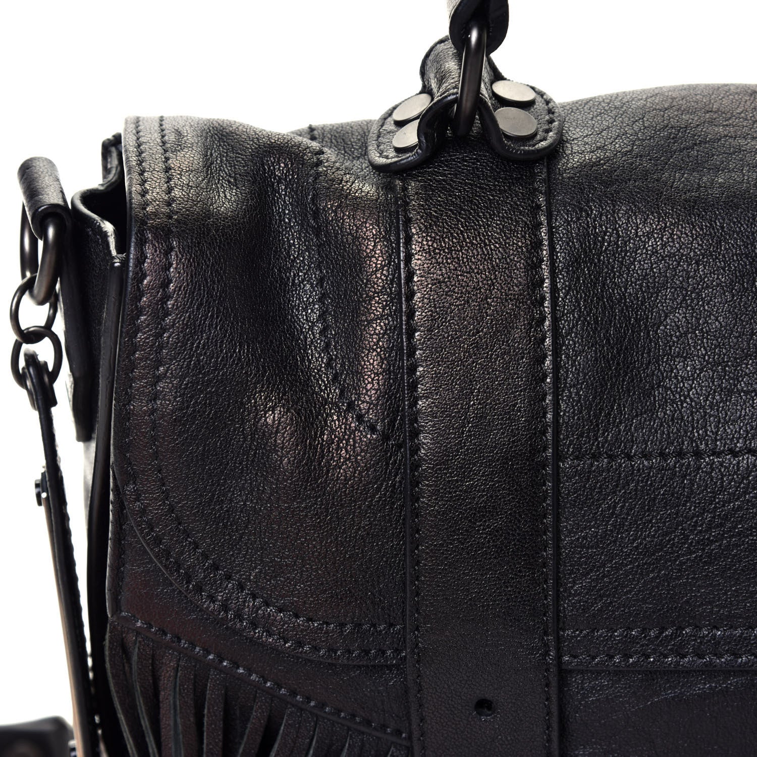 Proenza Schouler Lambskin Fringe Medium PS1 Satchel Black 5 of 5