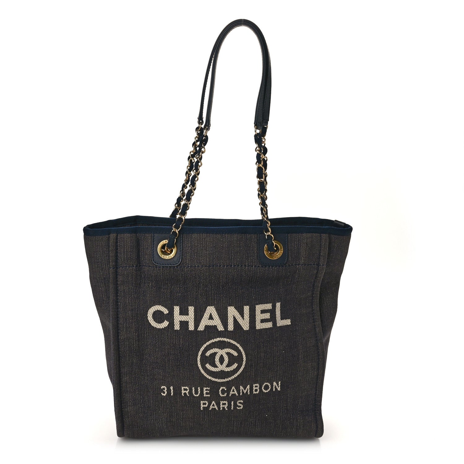 Chanel Canvas Mini Deauville Tote Denim Blue 1 of 11