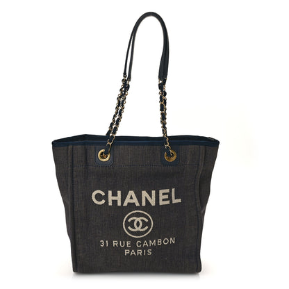 Chanel Canvas Mini Deauville Tote Denim Blue 1 of 11