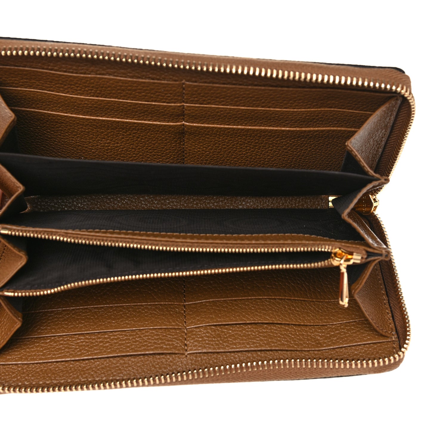Grainy Calfskin Zumi Zip Around Wallet Friky Taupe