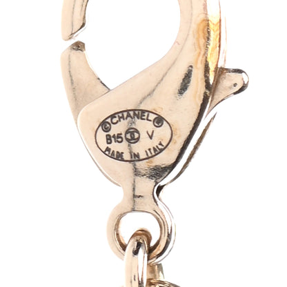 Chanel Crystal Twisted CC Drop Necklace Gold 5 of 5