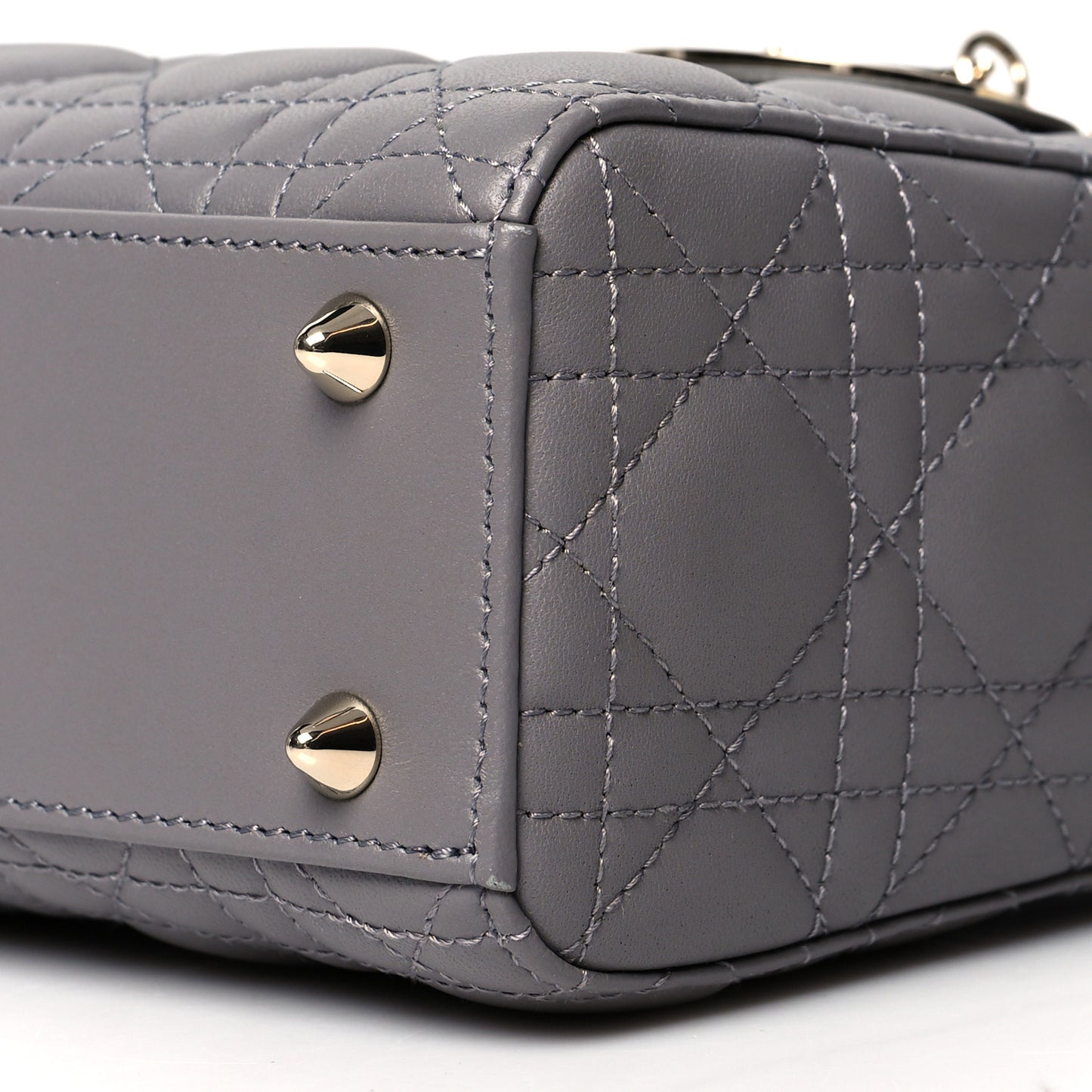 Lambskin Cannage Small My ABCDior Lady Dior Grey
